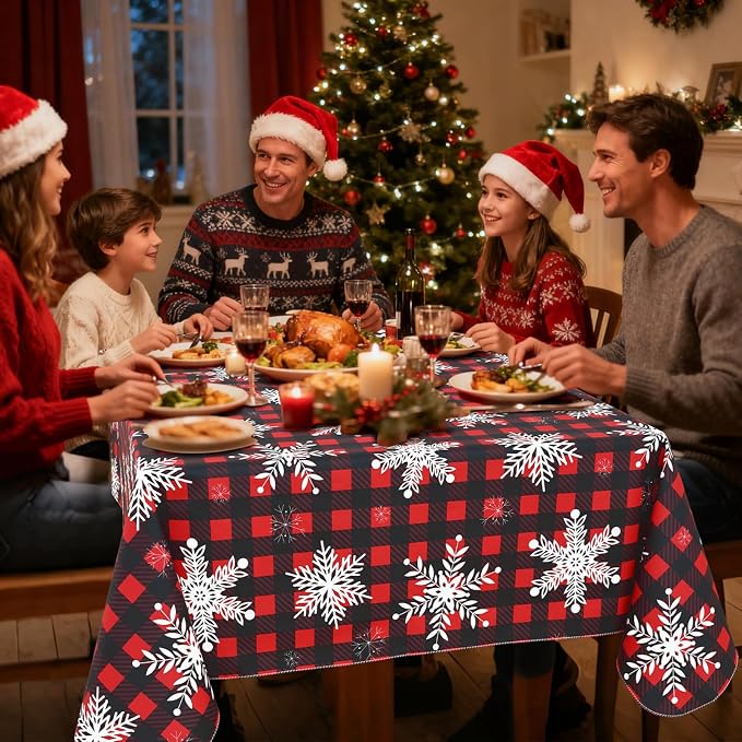 misaya Rectangle Waterproof Vinyl Table Cloth, Wipeable Tablecloth - Image 2