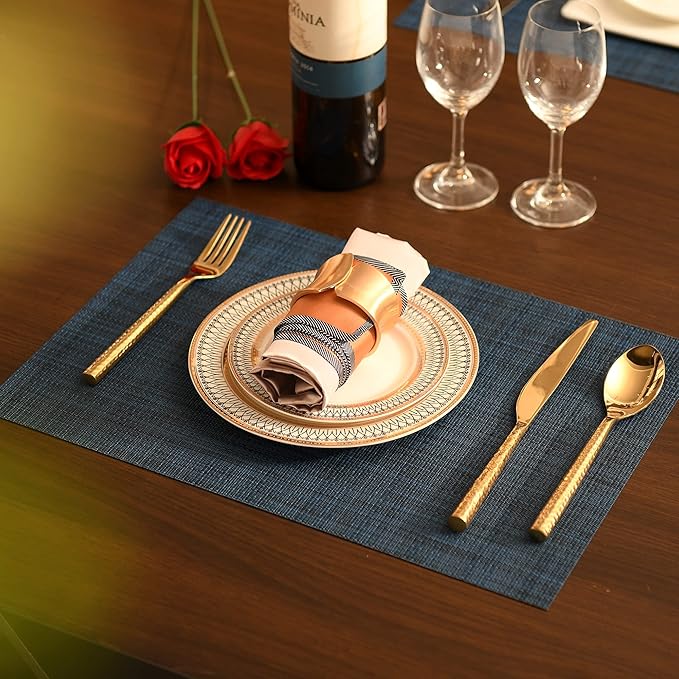 SLKQG Navy Blue Placemats Set of 6 - Image 7