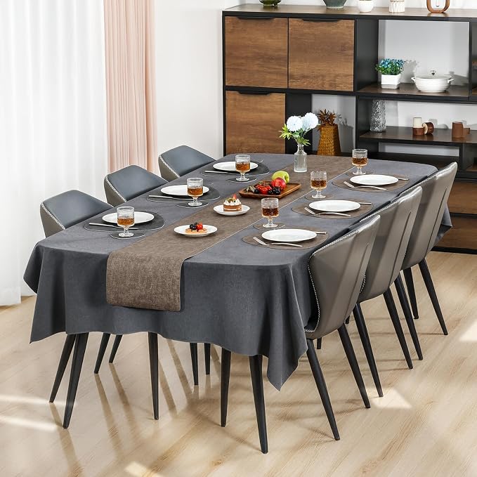 Placemats and Coasters, Washable Reversible Placemats Round Faux Leather - Image 3