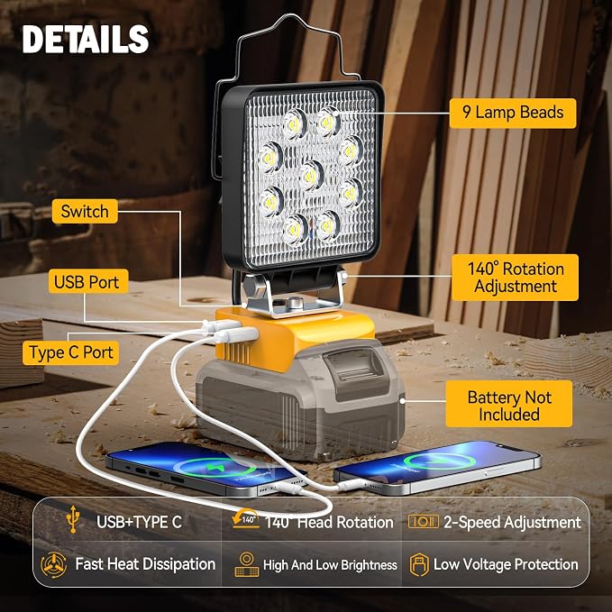 Ecarke LED Work Light Compatible - Image 4