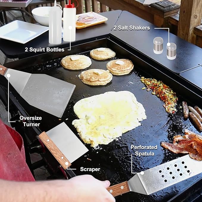 Barbecue Tool Set, 132-Piece Stainless Steel Griddle Kit with Carrying Bag