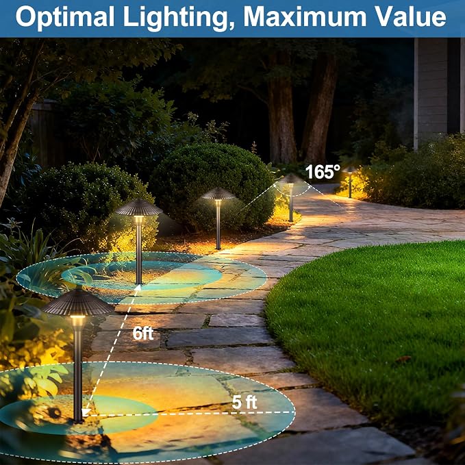Landscape Lighting Pathway Lights 4 Pack, 5W Low Voltage LED Outdoor Garden - Image 4