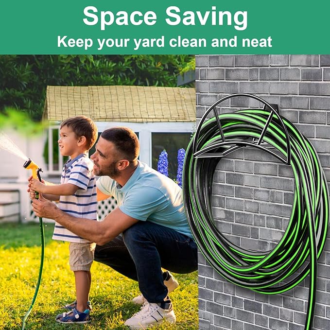 TomCare Garden Hose Holder Wall Mount Metal Water Hose Holder Holds 125Ft Hoses - Image 7