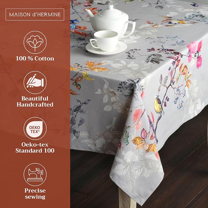 Maison d' Hermine Table Cloth Square Table 100% Cotton 54 x 54 Inches Fall - Image 2