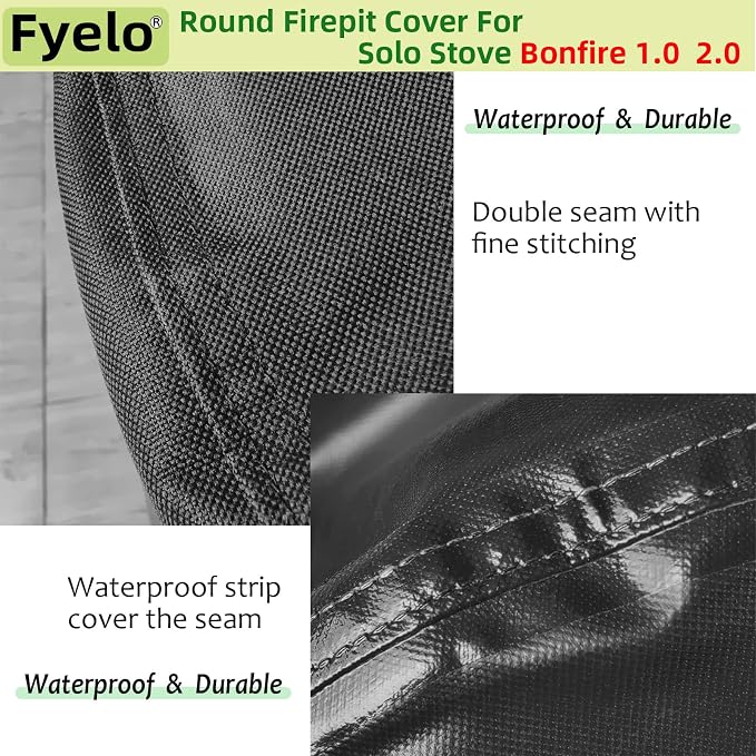 Fire Pit Cover for Solo Stove Bonfire 2.0 Cover 20 Inch & 19.5 Inch, Waterproof - Image 3