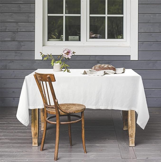 EVERLY 100% Pure Linen Rectangle Tablecloths 60x120 Inches - Image 9