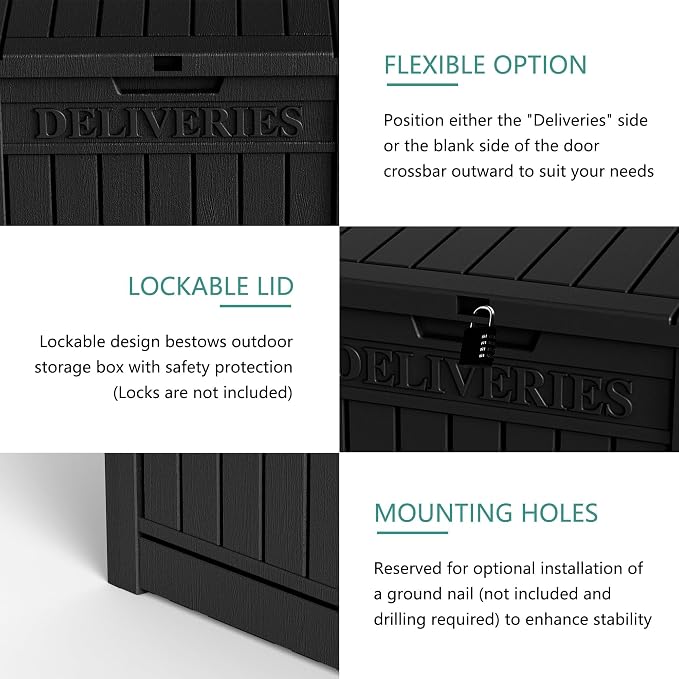55 Gallon Outdoor Storage Box, Waterproof Resin Deck Box - Image 9