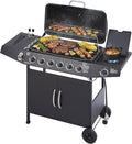 Propane Gas BBQ Grill with 6-Burner and Side Burner 59000 BTU Stainless Steel by Unknown