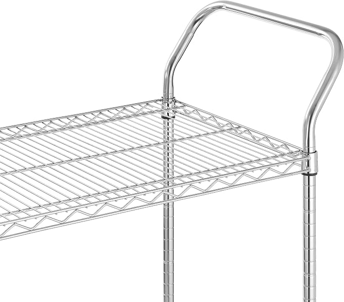 Finnhomy 2-Tier Commercial Grade Rolling Cart, Heavy Duty Utility Cart - Image 7