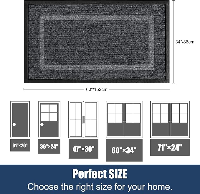 Extra Large Front Door Mat Outside Entrance Indoor Doormat, Outdoor Door Mats - Image 2