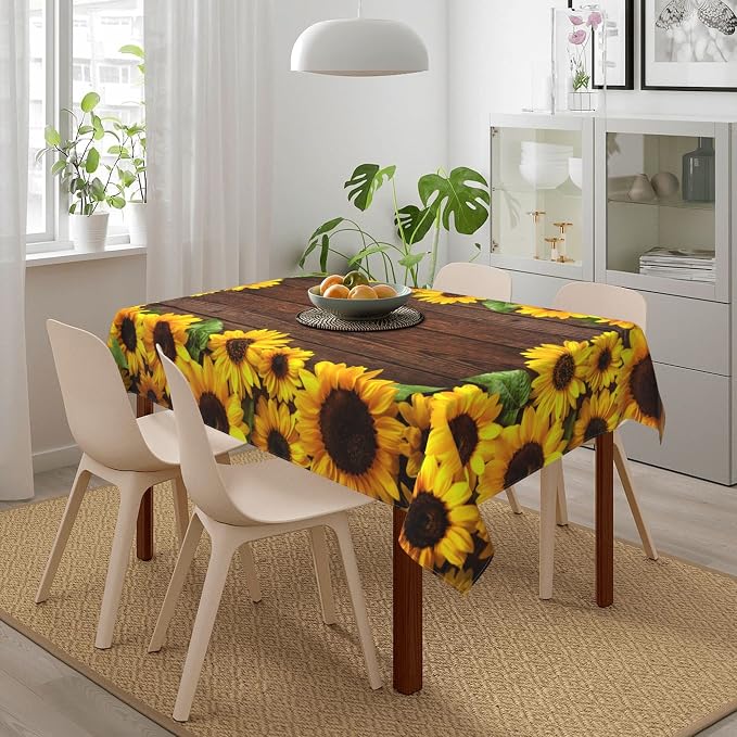 Worltoldb Sunflower Tablecloths Polyester Table Cloth - Image 6
