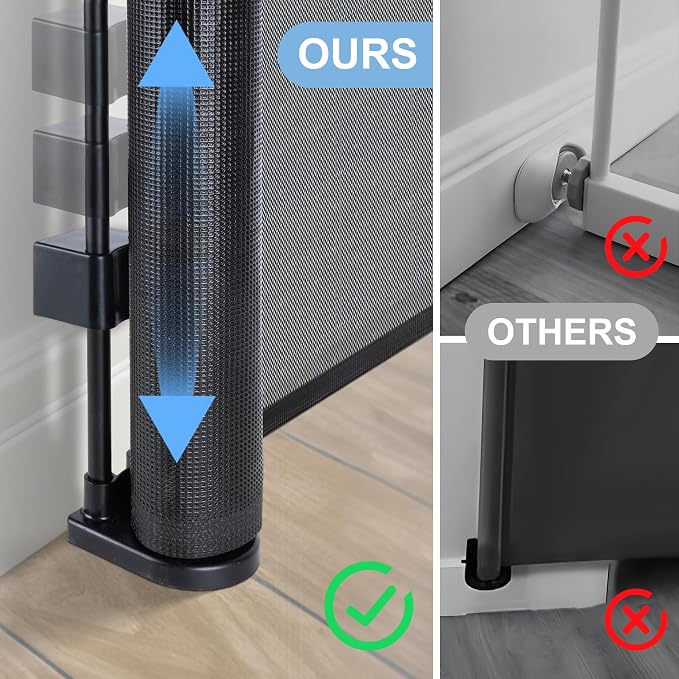 150 inches Retractable Baby Gate, 34 inches Tall Extra Wide Safety Gate - Image 6