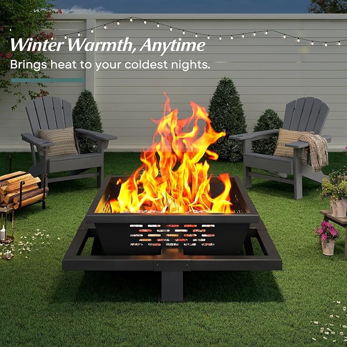 36 inch fire Pit, Square Outdoor Fire Pit - Image 6