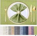 BETEAM Placemats Set of 8, Woven Vinyl Placemat by BETEAM