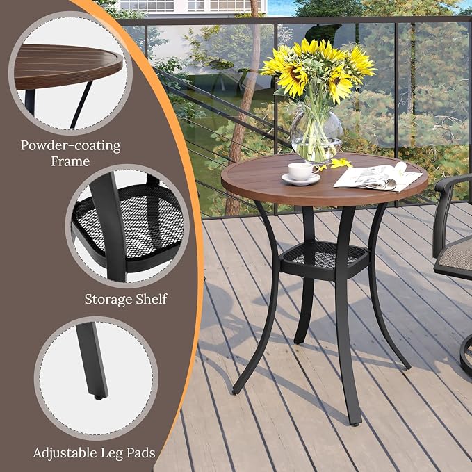 VICLLAX 27.5" Outdoor Round Patio Table - Image 4