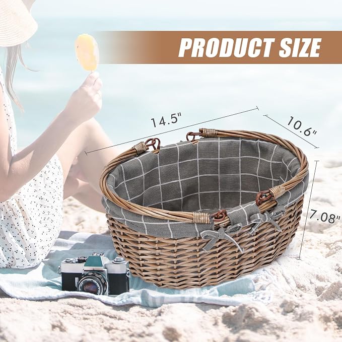 G GOOD GAIN Oval Picnic Basket - Image 3