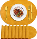 ADRIMER Placemats, Heat Resistant Oval Placemats Set of 8 Washable 12 x 17 Inch by Adrimersdreamistobeanindispensablecompanioninyourlife