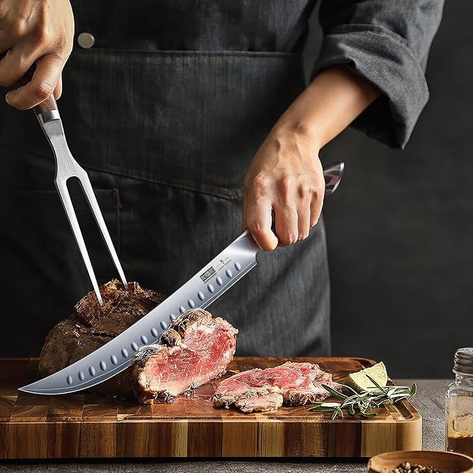 HOSHANHO Carving Slicing Knife, 10 Inch Japanese High Carbon Steel Brisket Knife - Image 5