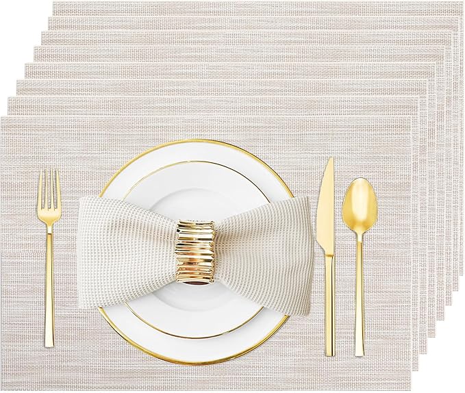 Placemats Set of 8 Washable&Wipeable Place mats by Uolr