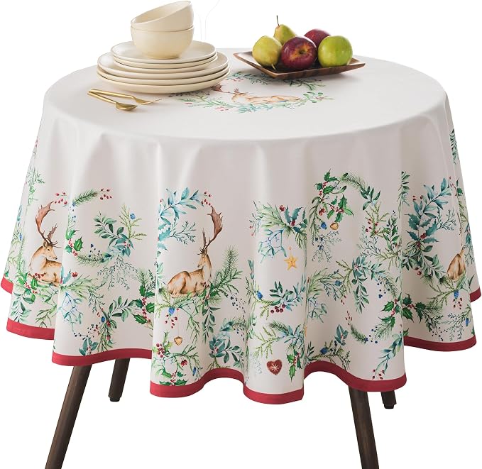Maison d' Hermine Table Cloth Round Table 100% Cotton 69 Inches Fall Tablecloth by MaisondHermine