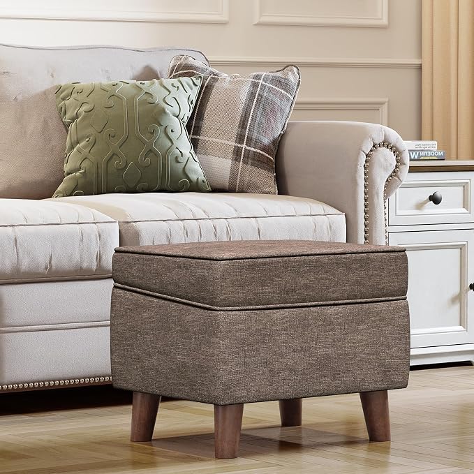 Storage Ottoman with Adjustable Cover, Soft Step Stool, Footrest and Seat - Image 2