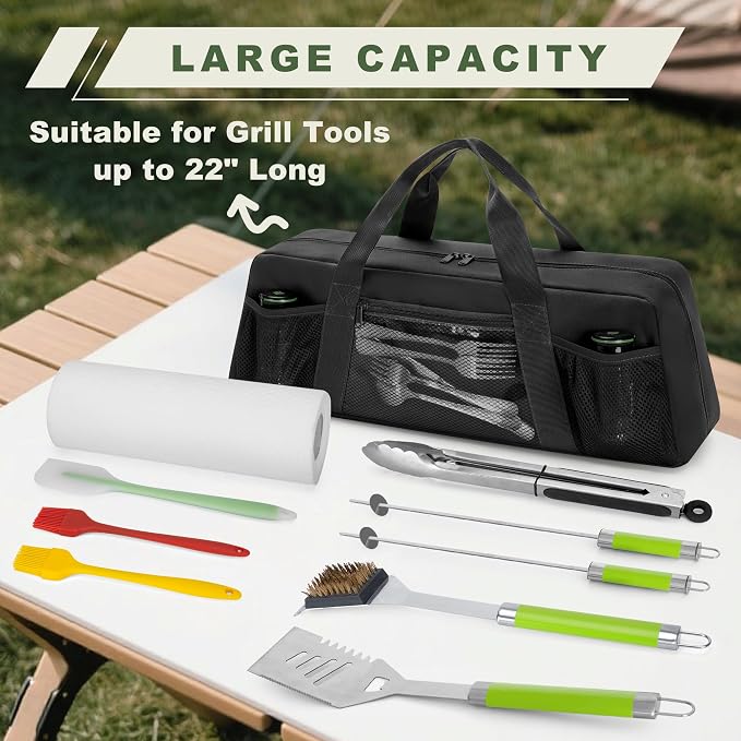 Grill Tool Storage Bag, Outdoor BBQ Utensil Holder - Image 2