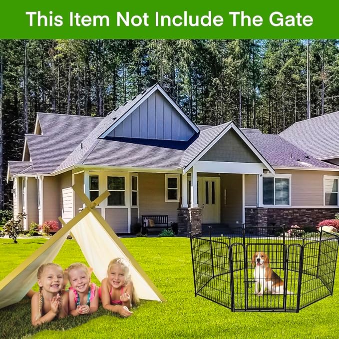Doorless 54in Garden Fence Animal Barrier, 8 Panels Total 17.7 Ft Outdoor Dog - Image 6