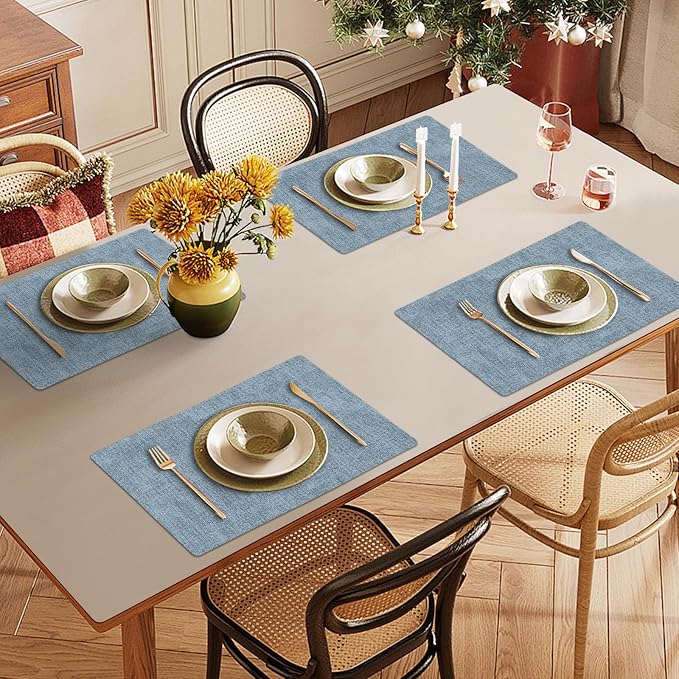 Faux Leather Heat Resistant Placemats Set of 8 – Waterproof Oilproof Wipeable - Image 6