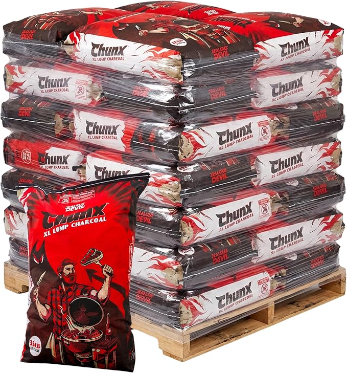 Jealous Devil 25 Pack 100 Percent Natural Hardwood Wood Lump Grill Charcoal by JealousDevil