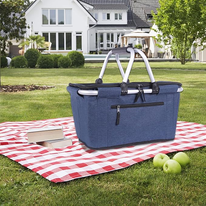 Picnic Basket, SIYUAN Collapsible Shopping Basket - Image 7