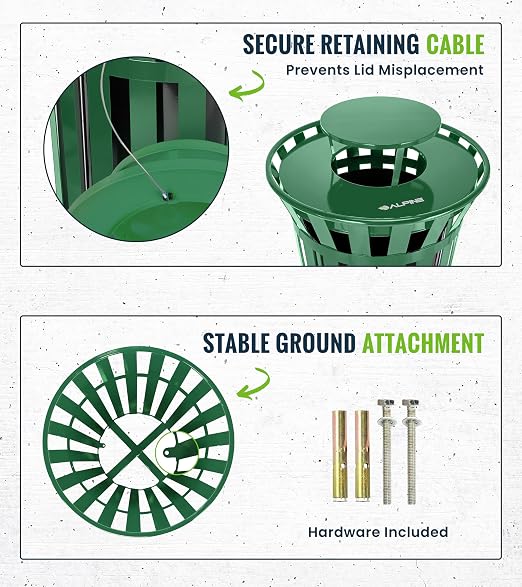 Alpine Commercial Outdoor Trash Can - Image 5