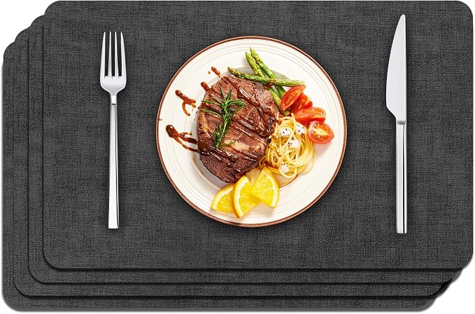 Maxpearl Faux Leather Placemats Set of 4, Waterproof by Maxpearl
