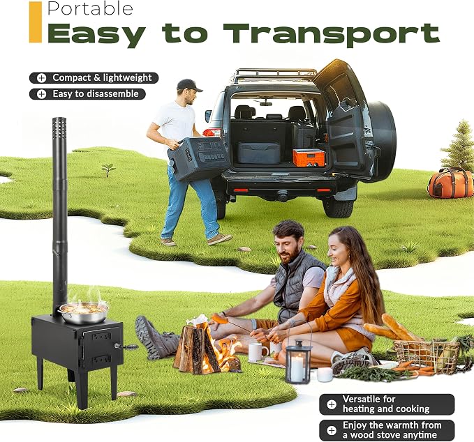 HECASA Wood Burning Stove Tent Camping Stove - Image 5