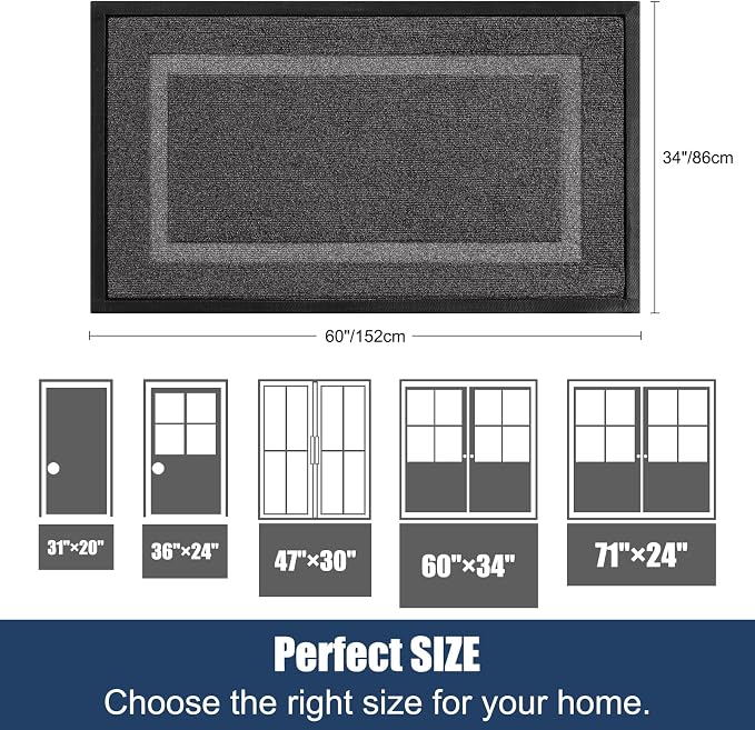 Extra Large Front Door Mat Outside Entrance Indoor Doormat, Outdoor Door Mats - Image 2