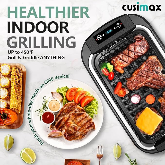CUSIMAX Indoor Grill, Electric Smokeless Grill, 1500W Korean BBQ Grill - Image 6
