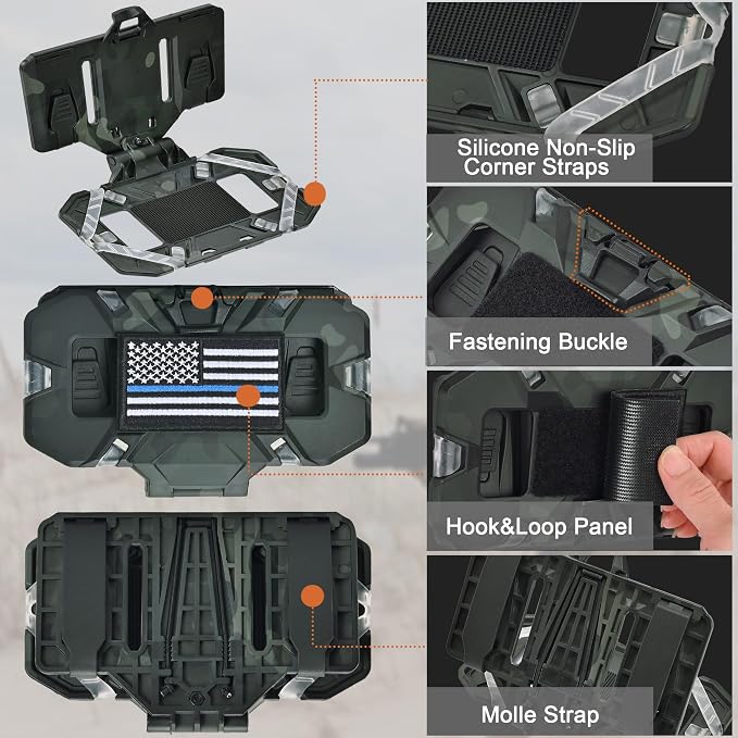 Tactical Plate Carrier Phone Mount, Universal Molle Phone Holder, Tactical - Image 4