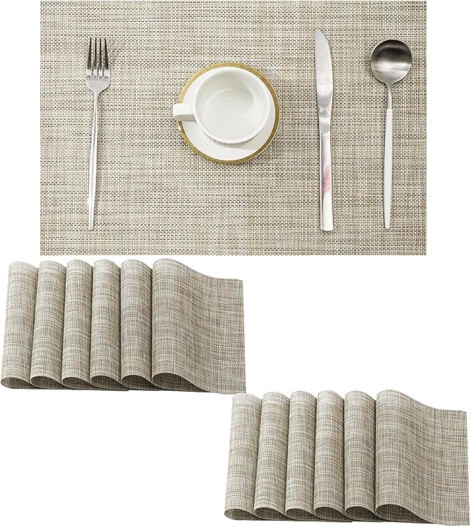 Leetaltree Linen Yellow Placemats Set of 12 by Leetaltree-ArtatEveryTable