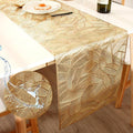 FAVE Gold Table Runner 72 inches Long Heat Resistant Hallowed-Out Vinyl by FAVE