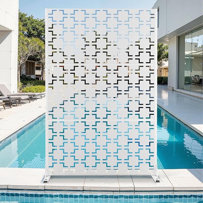 Metal Privacy Screen for Outdoor & Indoor Use, Free Standing Privacy Screen for by Unknown