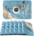 QIYI Placemats Set of 6, 12x18 Inch Faux Leather Place Mats by QIYI