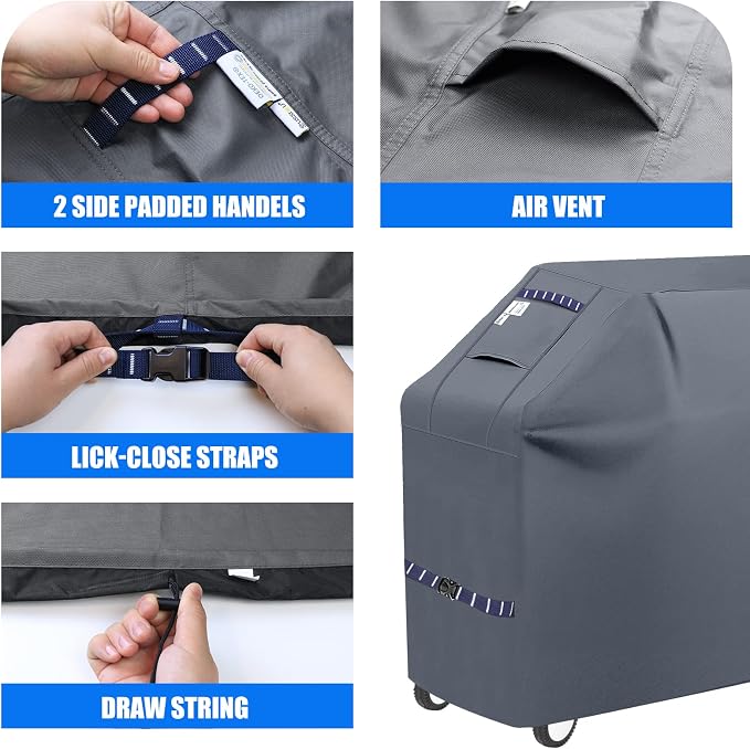 Grill Cover 600D Heavy Duty, Universal Fit Waterproof BBQ Grill Protector - Image 4