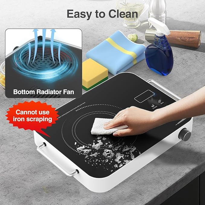 Electric Cooktop 110v, Portable Electric Stove 1800W Infrared Hot Plate - Image 5