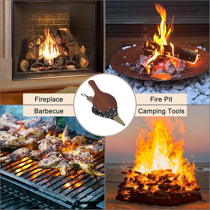 Gtongoko Fireplace Bellows Air Blower Cast Nozzle 14.8" x 5.6" - Image 5