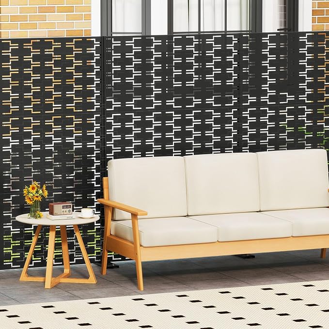 Giantex 2 Panels Metal Privacy Screen, Wall Divider - Image 9