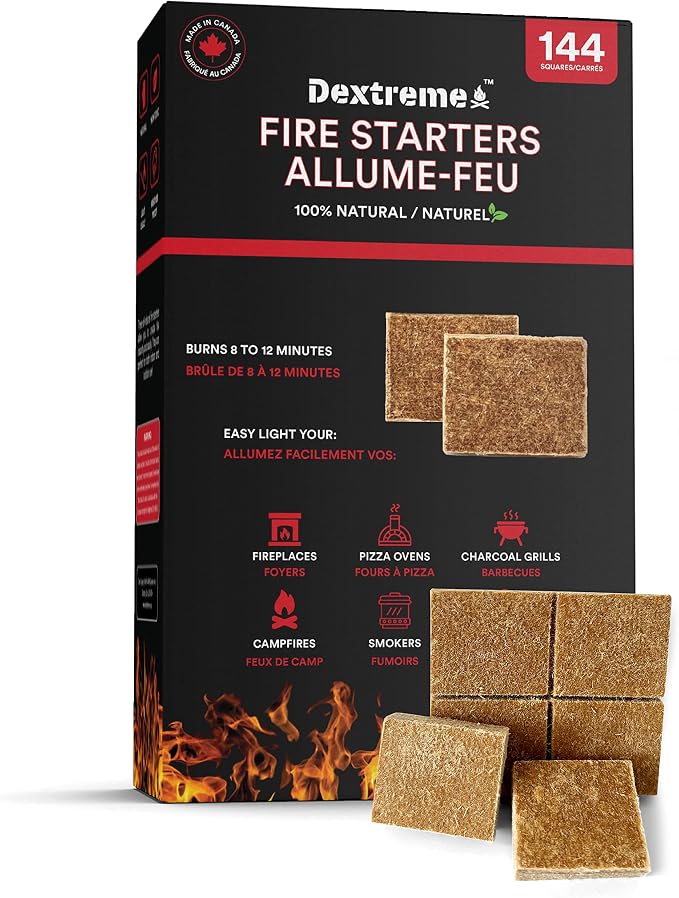 Dextreme Fire Starter Pack of 144/48 Natural Fire Starters Cubes by Dextreme