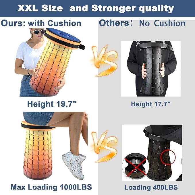 ALEVMOOM Upgraded XXL Telescoping Stool - Image 5