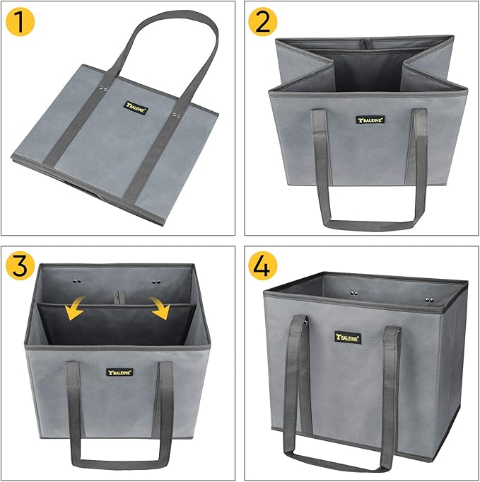 BALEINE 3Pk Reusable Grocery Bags, Foldable Shopping Bags - Image 7