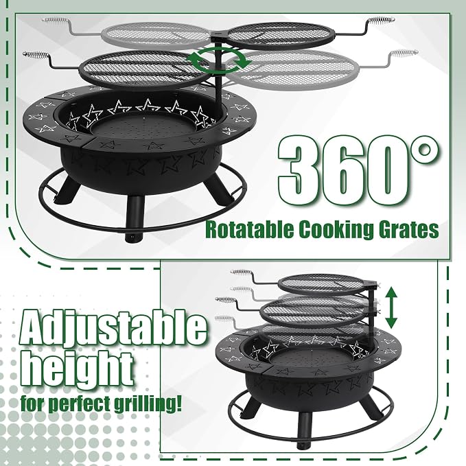 32.5" 3-in-1 Fire Pit Table - Image 3