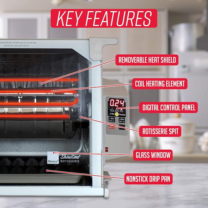 Ronco ST5000PLAT Digital Showtime Rotisserie, Platinum Edition, Cooks Food - Image 4