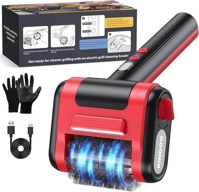 Grill Cleaner for Outdoor Grill, Electric Grill Brush for Grill by KINDOO